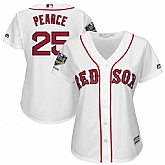 Women Red Sox 25 Steve Pearce White 2018 World Series Champions Home Cool Base Player Jersey Dzhi,baseball caps,new era cap wholesale,wholesale hats